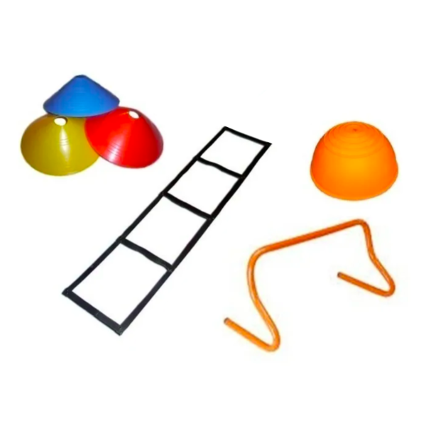Set mini bosu + escalera + 3 conos + valla
