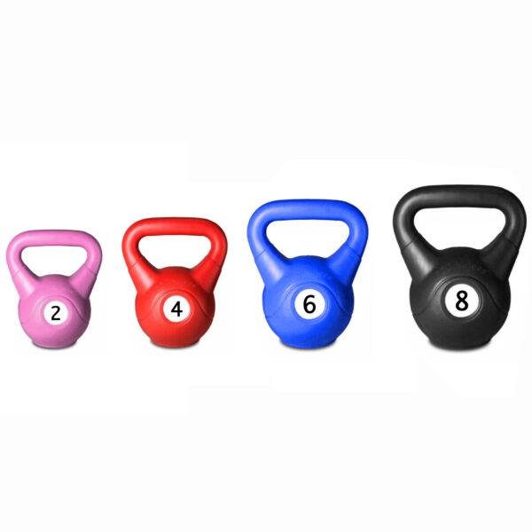 Set kit pesas rusas / kettlebells PVC - 2 4 6 y 8 kg