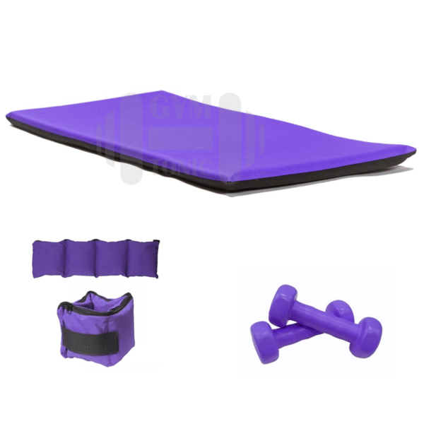 Kit Violeta - Colchoneta + Tobilleras + Pesas 3 kg