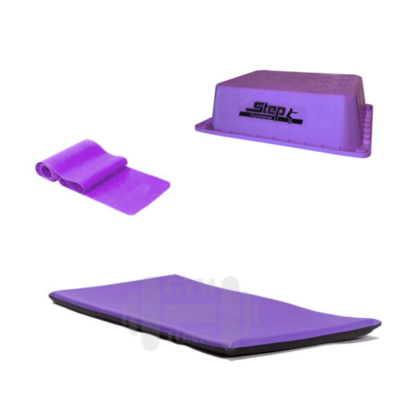 Set kit de entrenamiento violeta - colchoneta + step + tiraband