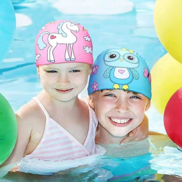 Gorra de natación infantil de tela para niños