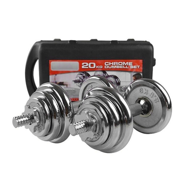 Set de mancuernas y discos regulable 20 kg con maletín