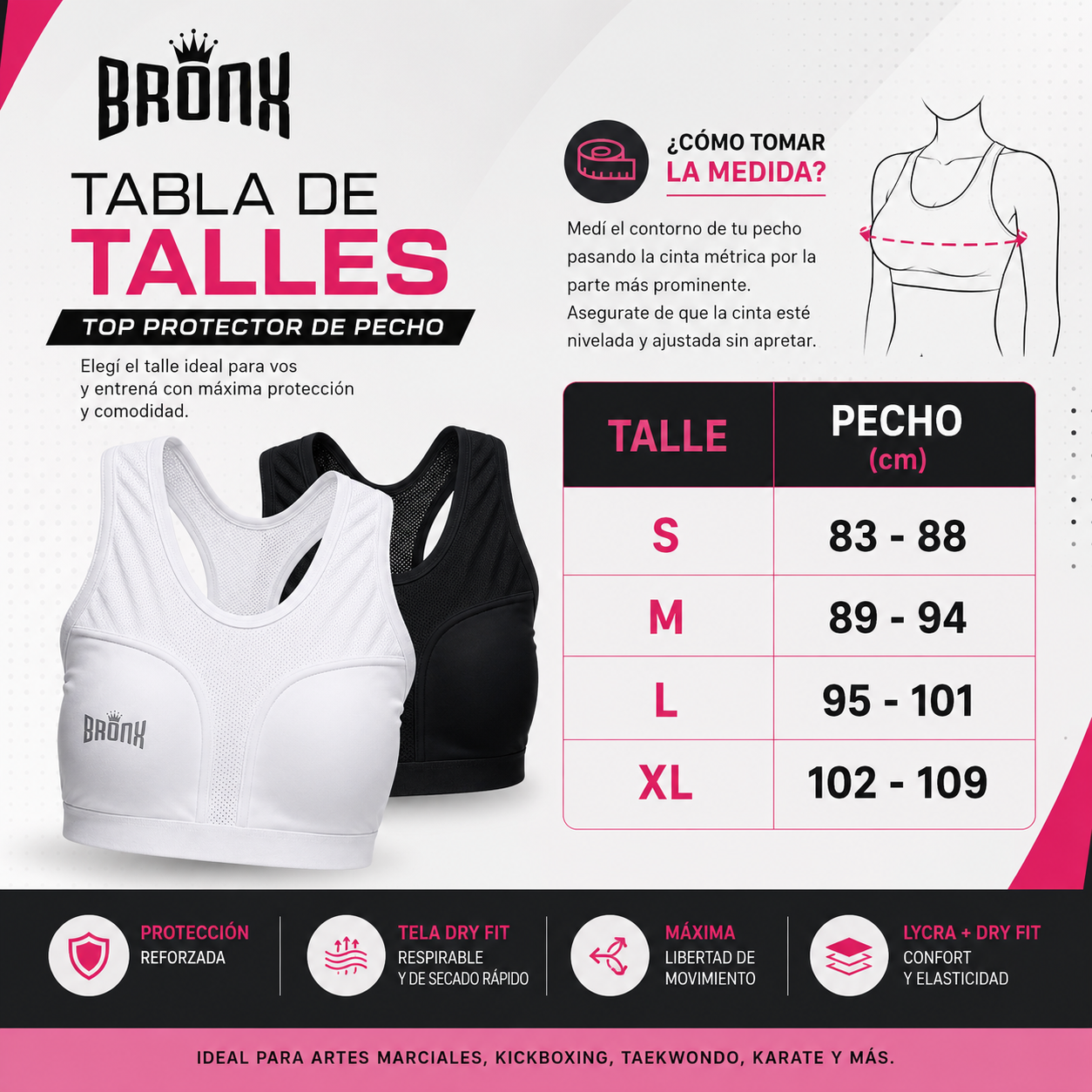 Top protector de pecho pechera mujer para artes marciales boxeo - Image 8