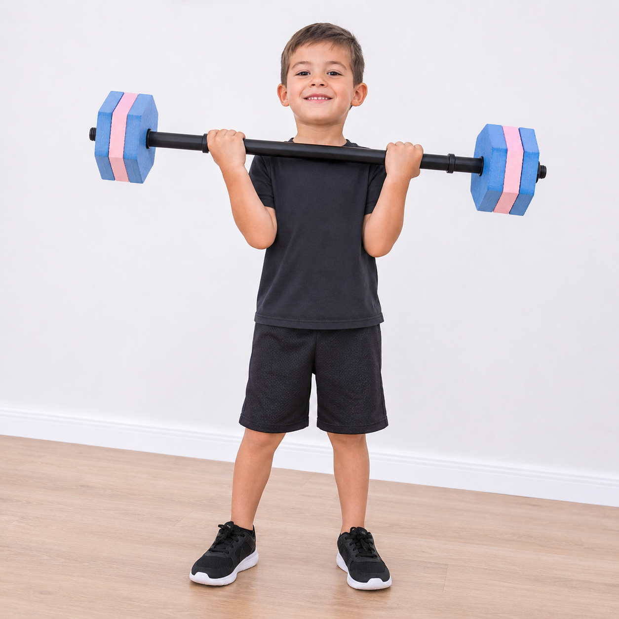 Kit fitness infantil barra + mancuernas con discos de goma eva - Image 2