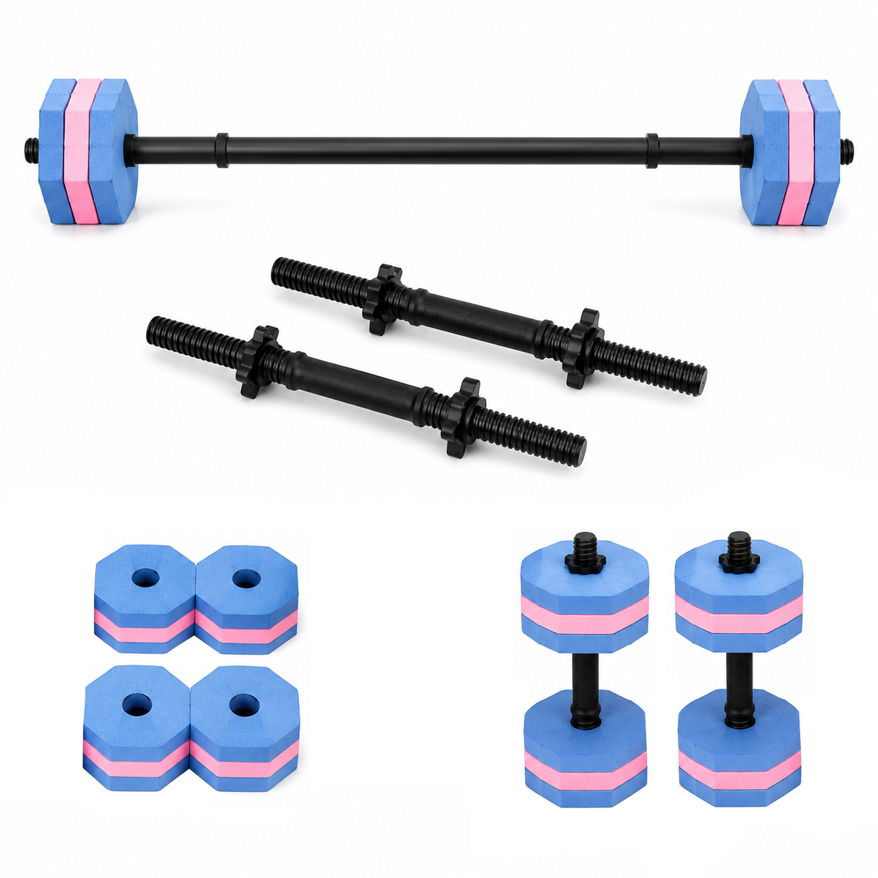 Kit fitness infantil barra + mancuernas con discos de goma eva - Image 3
