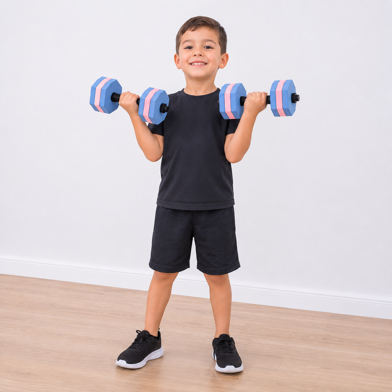 Kit fitness infantil barra + mancuernas con discos de goma eva - Image 4