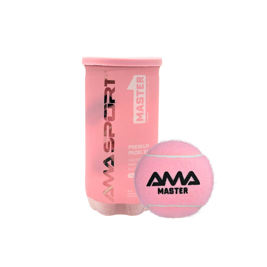 Tubo pelotas para padel tenis color rosa 2 unidades