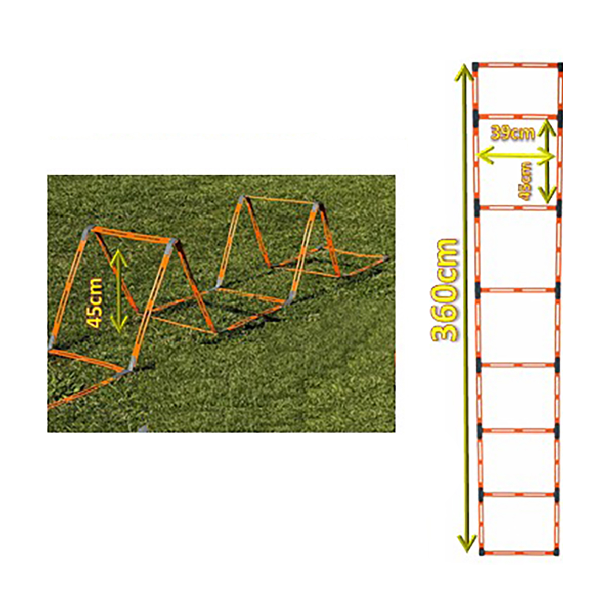 Escalera de coordinación y vallas de 45 cm 2 en 1 entrenamiento - Imagen 2
