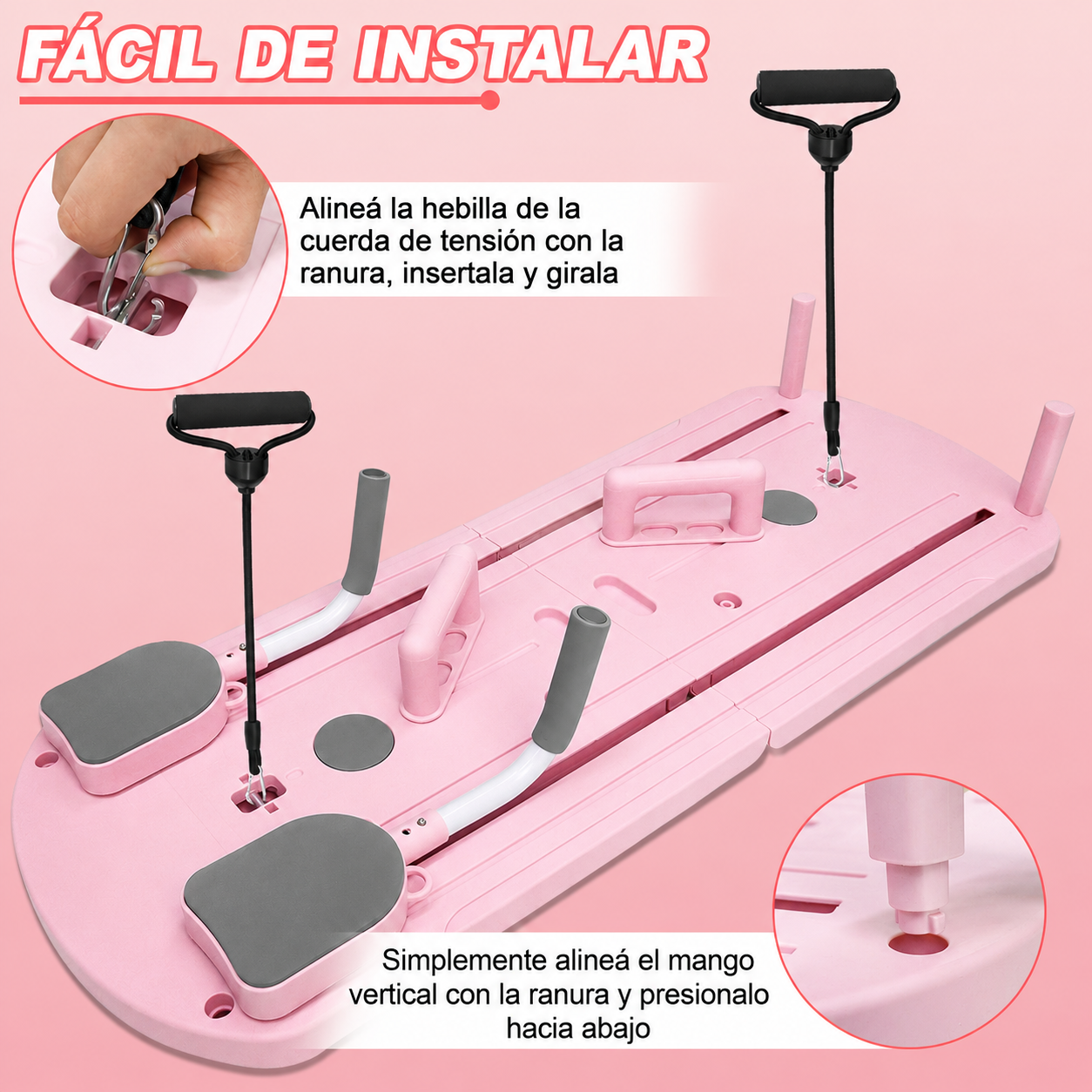 Tabla de Pilates Reformer plegable 8 en 1 entrenamiento en casa - Imagen 9