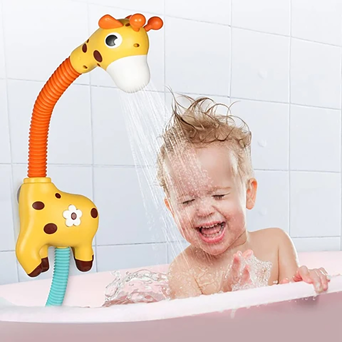Duchador jirafa dinosaurio de ducha interactivo para bebés baño