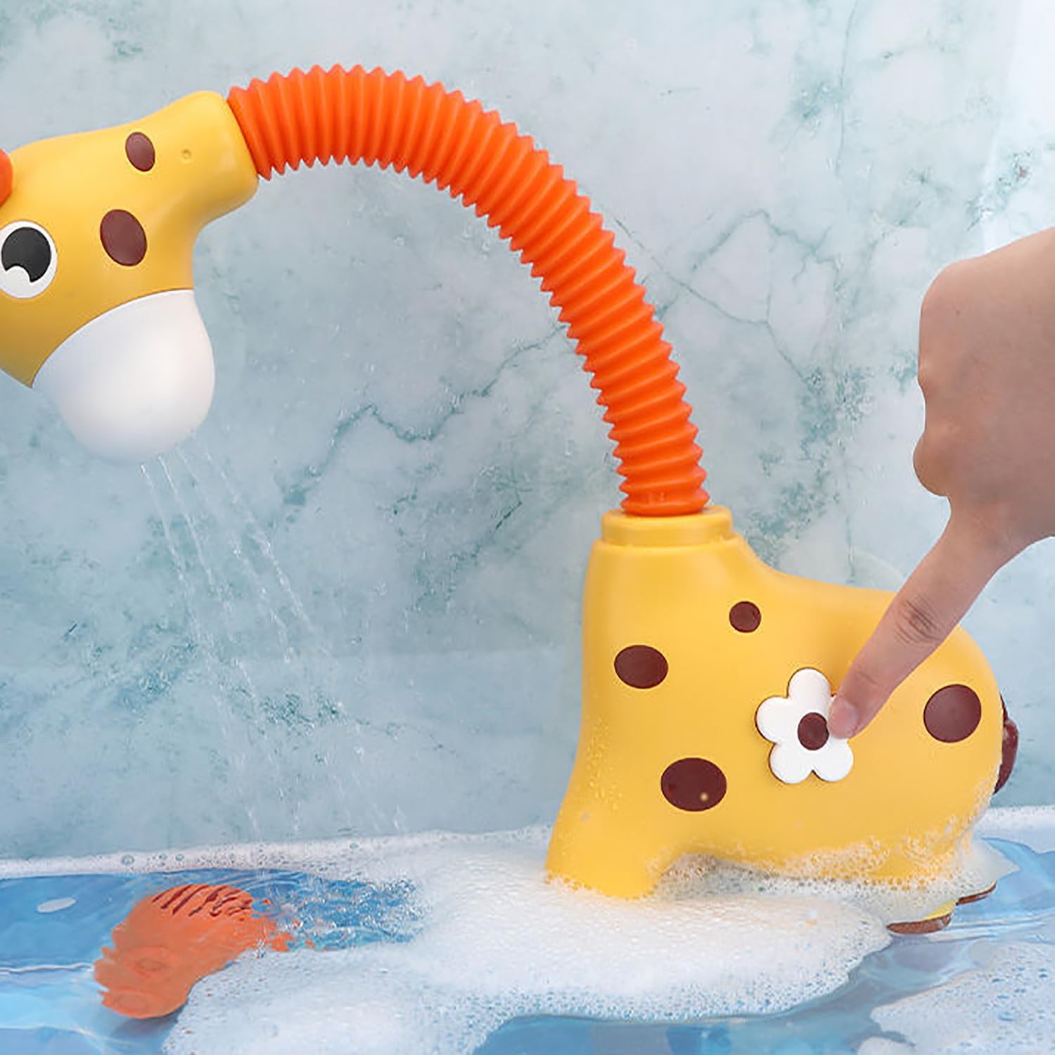 Duchador jirafa dinosaurio de ducha interactivo para bebés baño - Imagen 4