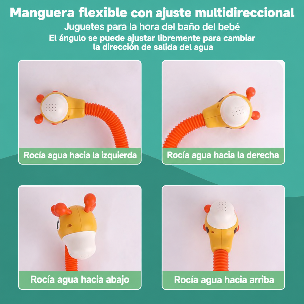 Duchador jirafa dinosaurio de ducha interactivo para bebés baño - Imagen 6